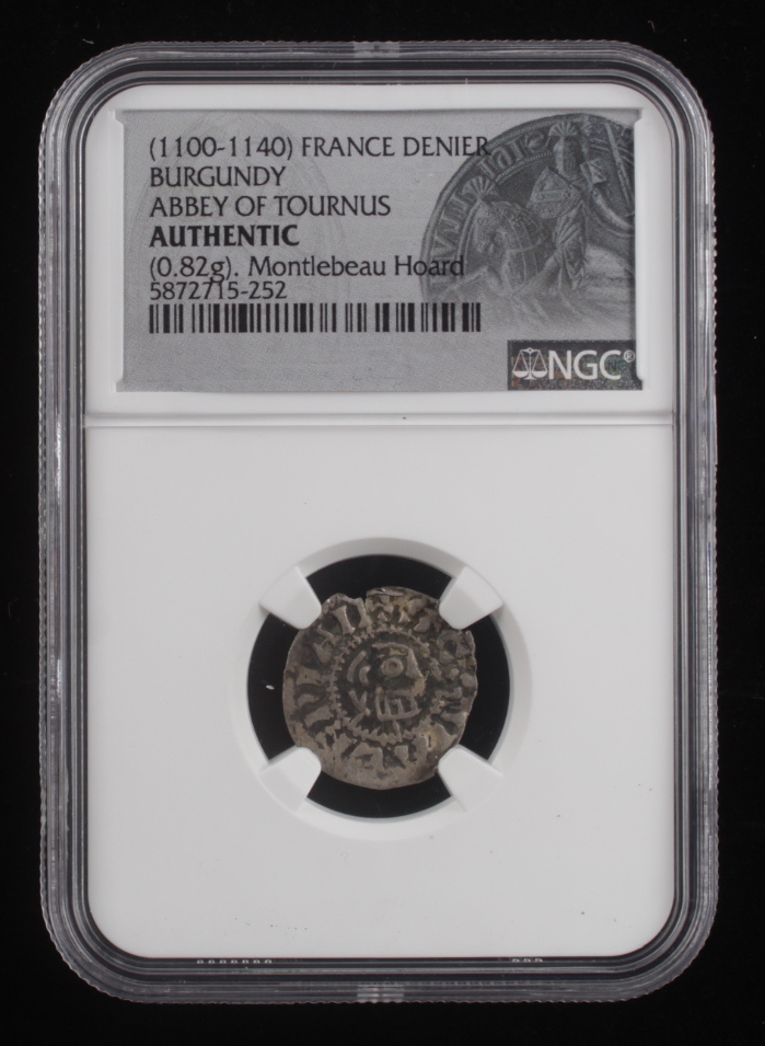 Abbey of Tournus (1100-1140) France, Burgundy Denier Medieval Silver Coin - Montlebeau Hoard (NGC) at PristineAuction.com Abbey of Tournus (1100-1140) France, Burgundy Denier Medieval Silver Coin - Montlebeau Hoard (NGC) at PristineAuction.com