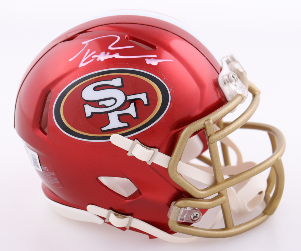 George Kittle Signed 49ers Flash Alternate Speed Mini Helmet (Beckett) at PristineAuction.com George Kittle Signed 49ers Flash Alternate Speed Mini Helmet (Beckett) at PristineAuction.com
