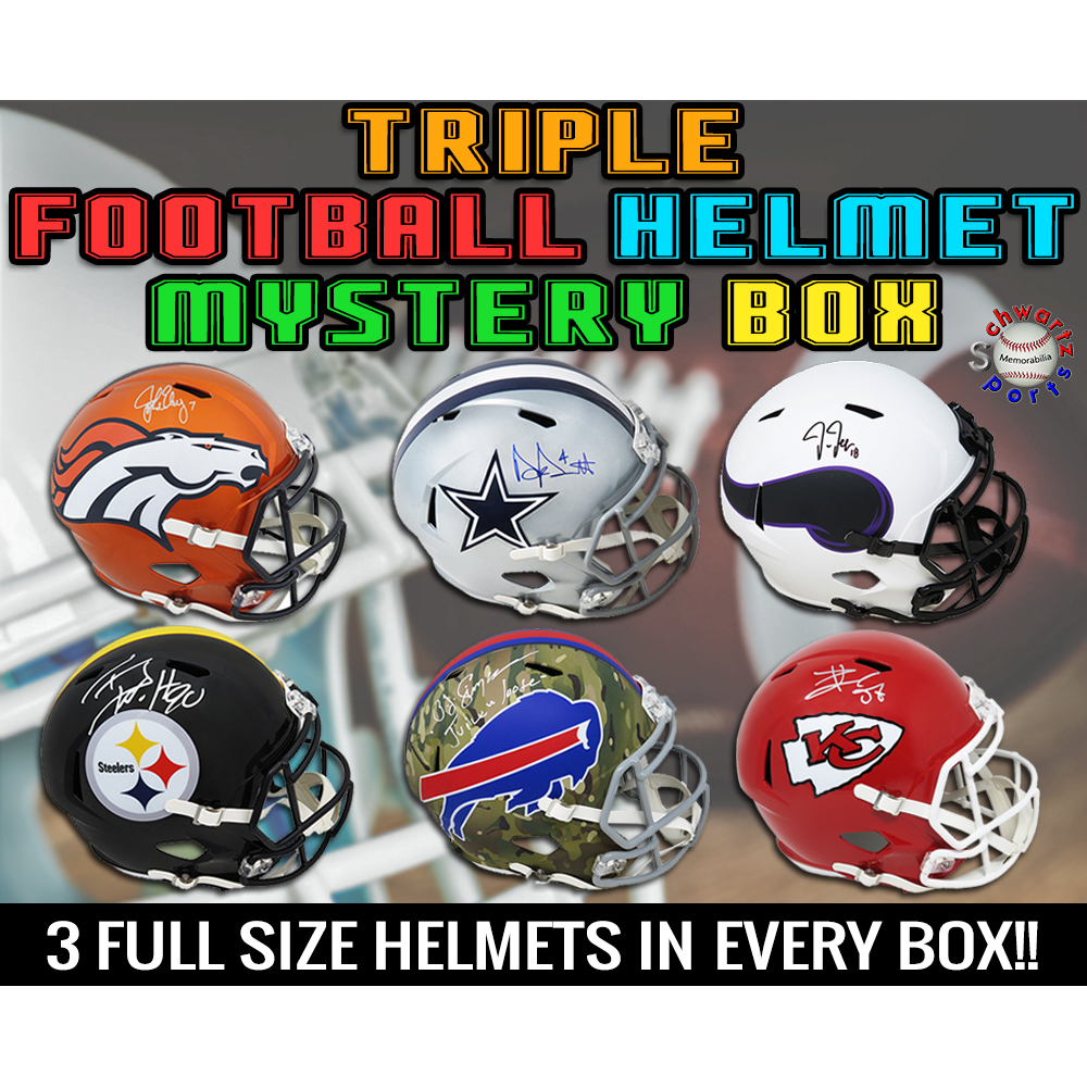 Schwartz Sports TRIPLE FullSize Football Helmet Signed Mystery Box