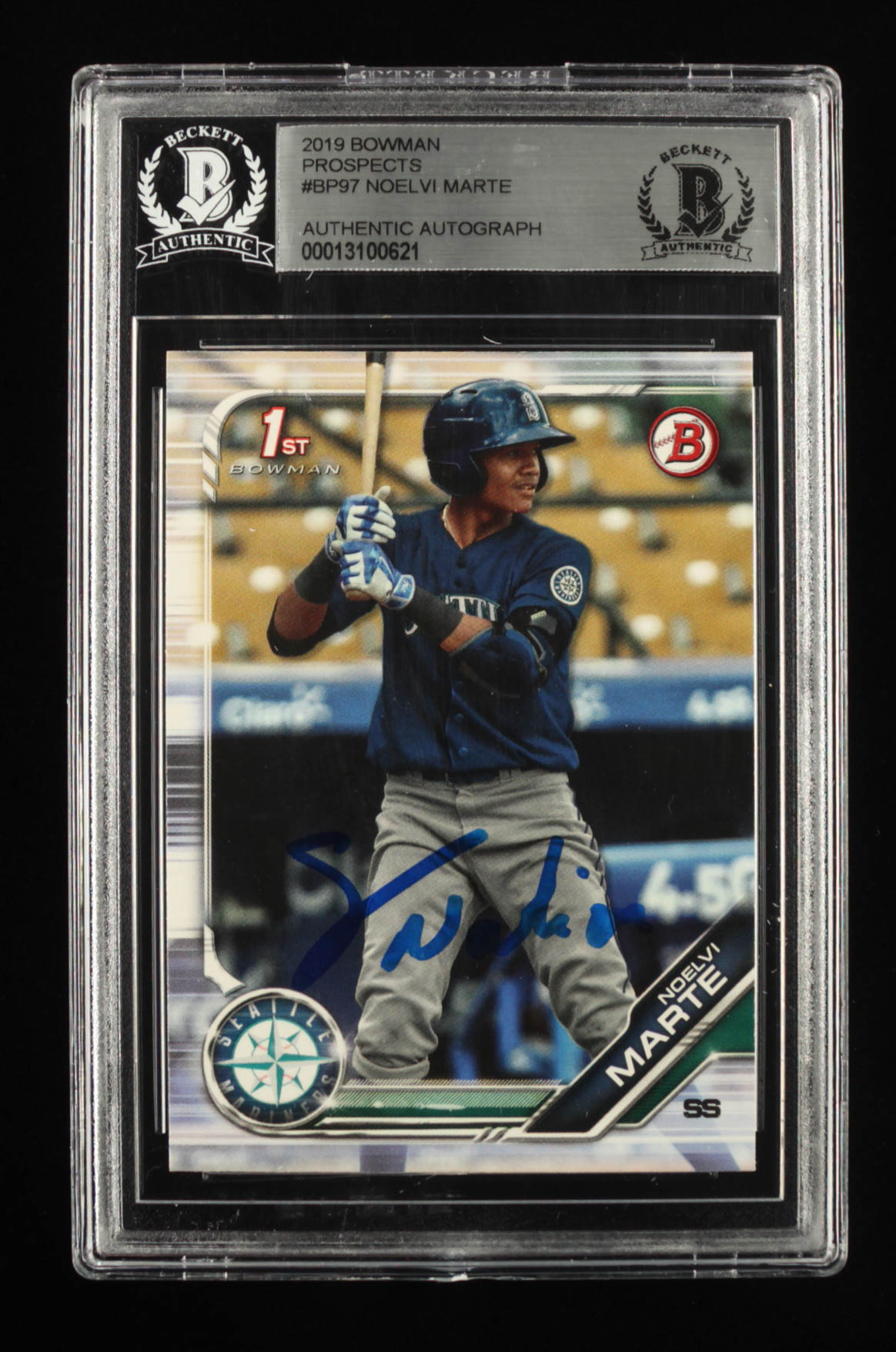 Noelvi Marte Signed 2019 Bowman Prospects #BP97 (BGS) at PristineAuction.com Noelvi Marte Signed 2019 Bowman Prospects #BP97 (BGS) at PristineAuction.com