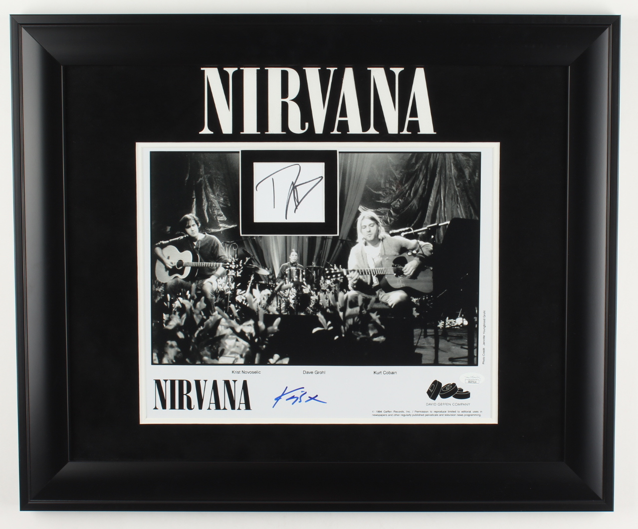 Dave Grohl & Krist Novoselic Signed Nirvana 19.5x23.5 Custom Framed Cut Display (JSA) at PristineAuction.com Dave Grohl & Krist Novoselic Signed Nirvana 19.5x23.5 Custom Framed Cut Display (JSA) at PristineAuction.com