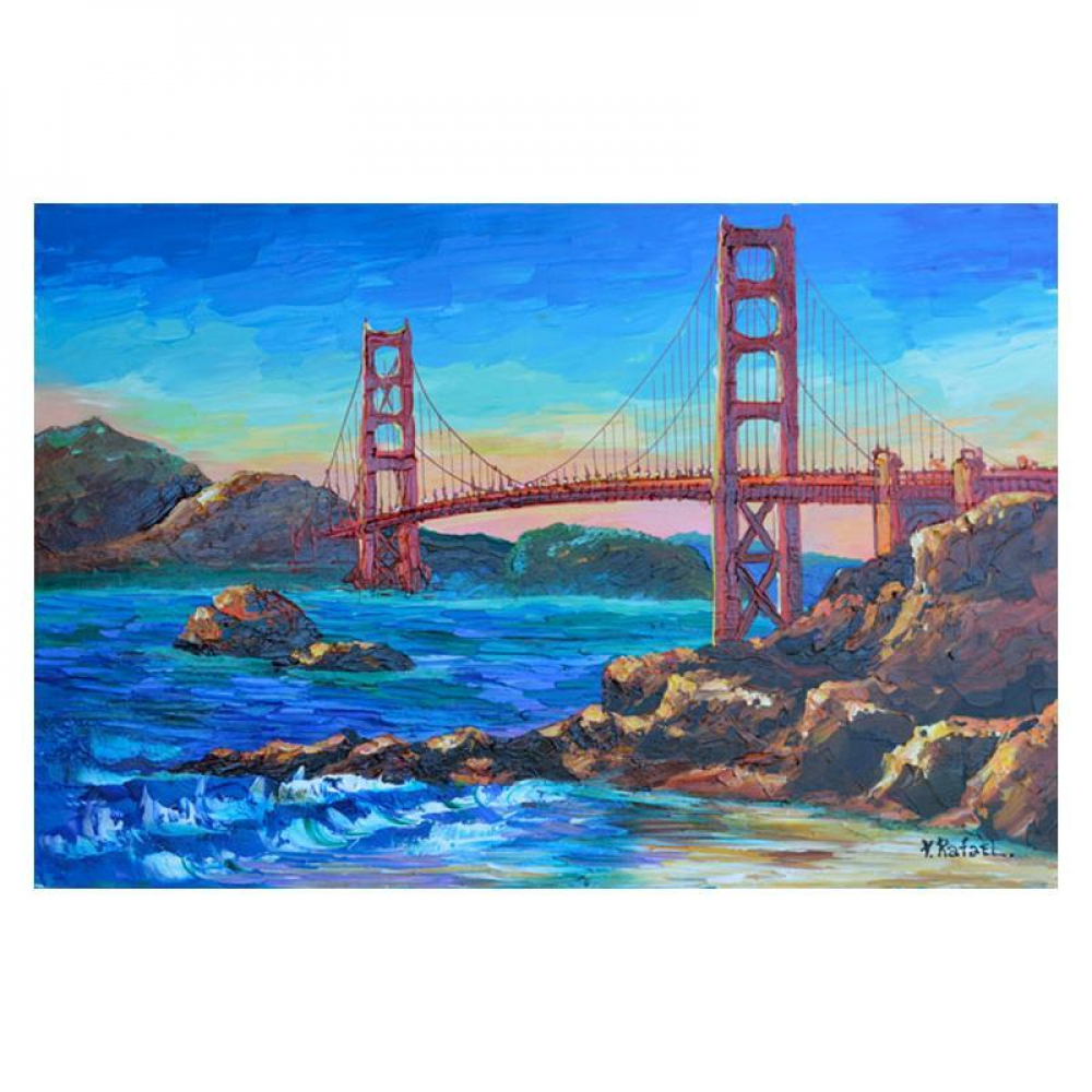 Yana Rafael Signed "Homage to the Golden Gate" 24x36 Original Painting ...