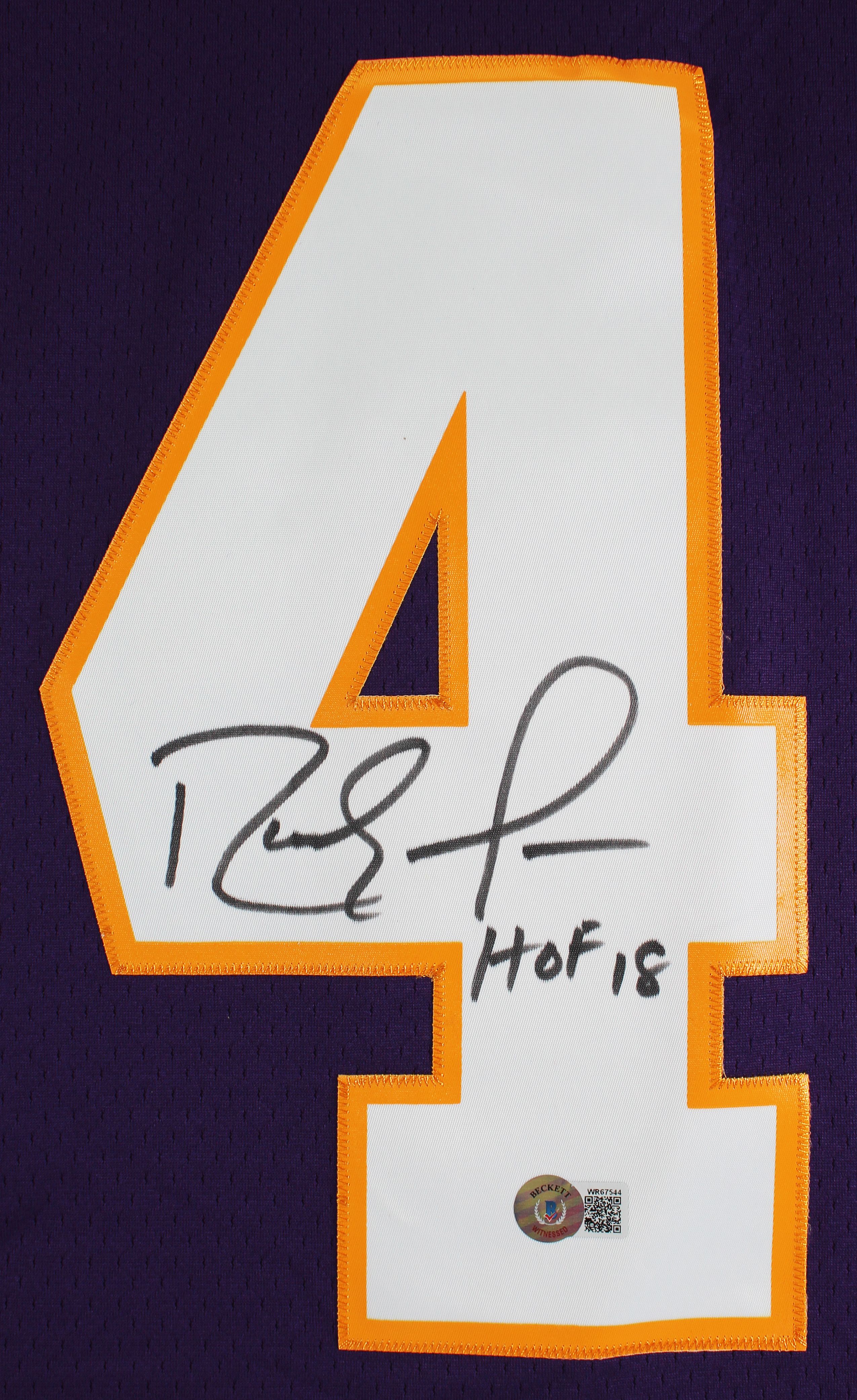 Randy Moss Signed Mitchell & Ness Vikings Jersey Inscribed "HOF 18" (Beckett) at PristineAuction.com Randy Moss Signed Mitchell & Ness Vikings Jersey Inscribed "HOF 18" (Beckett) at PristineAuction.com