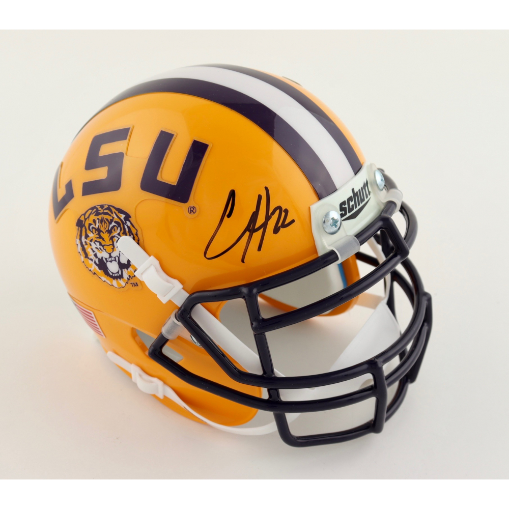 Clyde EdwardsHelaire Signed LSU Tigers Mini Helmet (Beckett