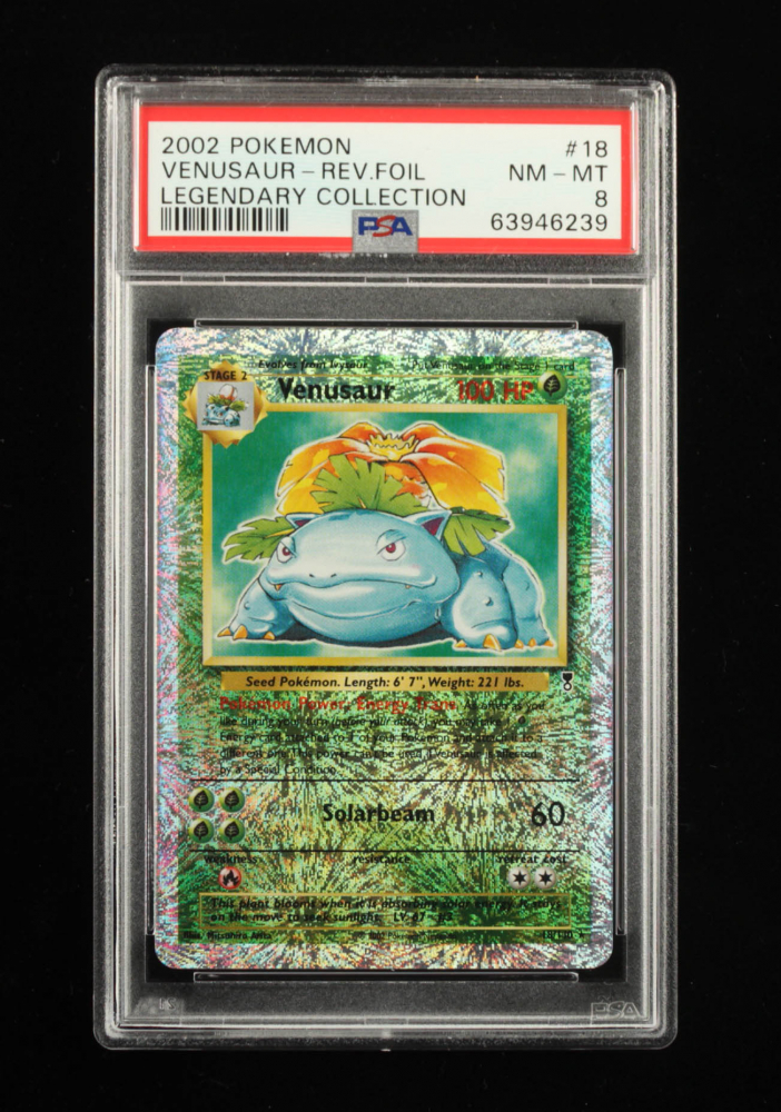 Venusaur 2002 Pokemon Legendary Collection Reverse Foil 18 Holo (PSA 8