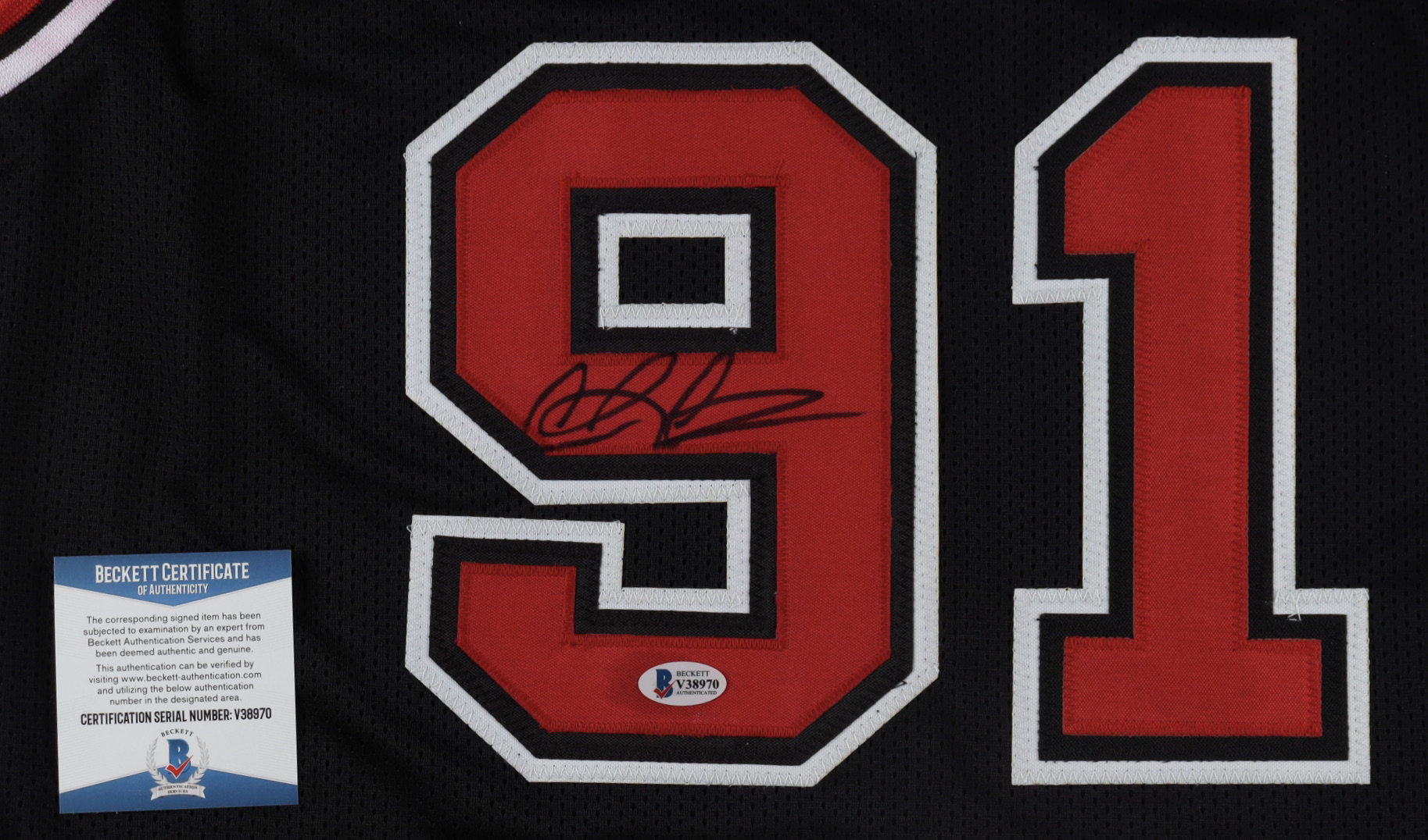 Dennis Rodman Signed Jersey (Beckett) at PristineAuction.com Dennis Rodman Signed Jersey (Beckett) at PristineAuction.com