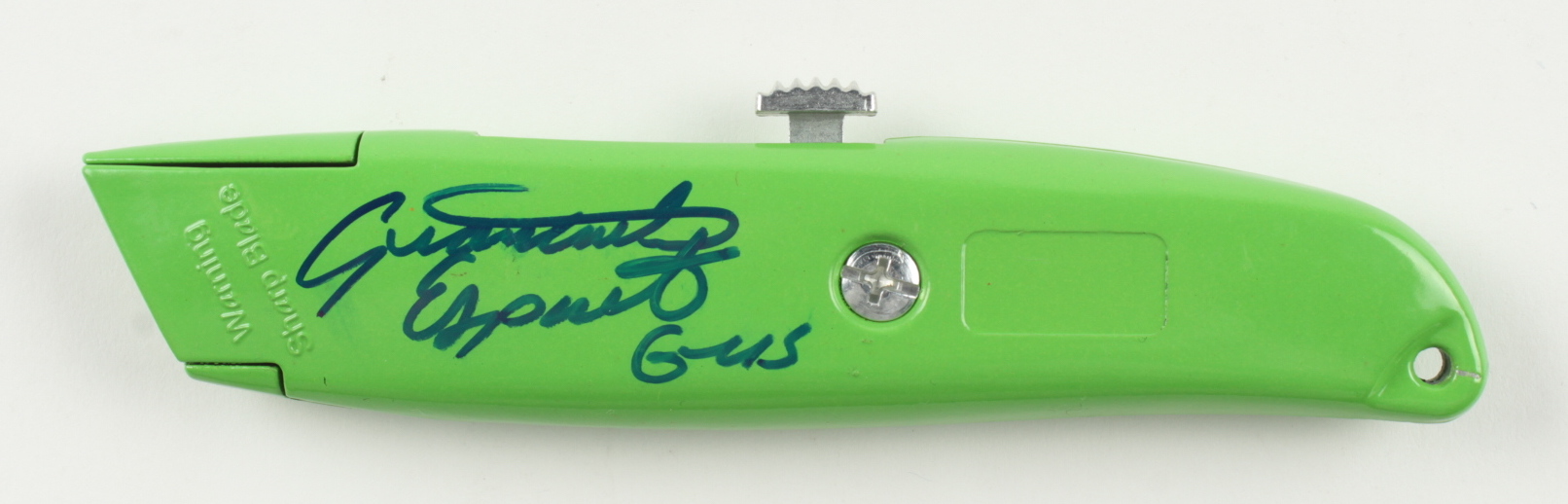 Giancarlo Esposito Signed "Breaking Bad" Box Cutter Inscribed "Gus" (Beckett) at PristineAuction.com Giancarlo Esposito Signed "Breaking Bad" Box Cutter Inscribed "Gus" (Beckett) at PristineAuction.com
