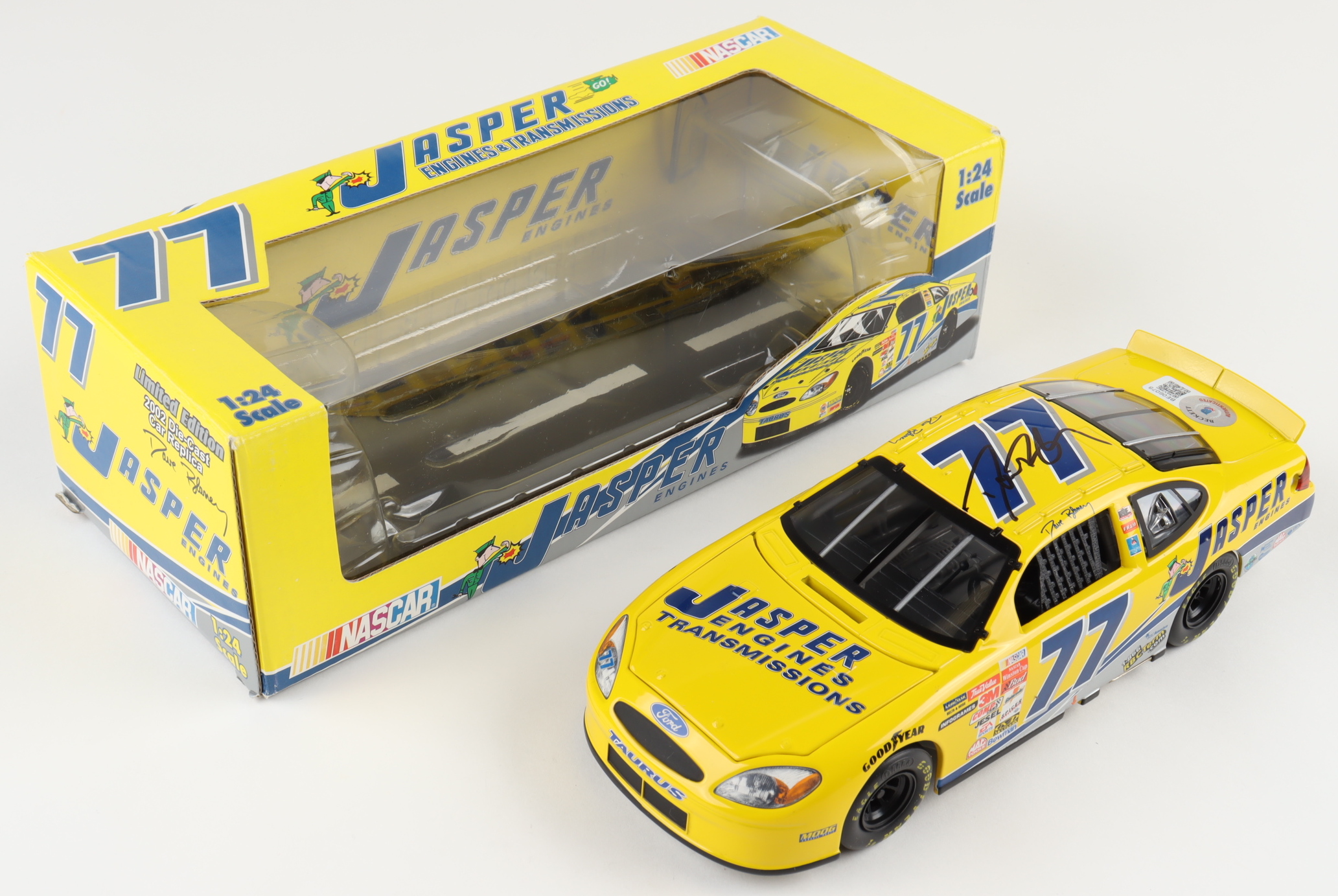 Dave Blaney Signed LE #77 Jasper Engines 2002 Taurus 1:24 Diecast Car (Beckett) at PristineAuction.com Dave Blaney Signed LE #77 Jasper Engines 2002 Taurus 1:24 Diecast Car (Beckett) at PristineAuction.com