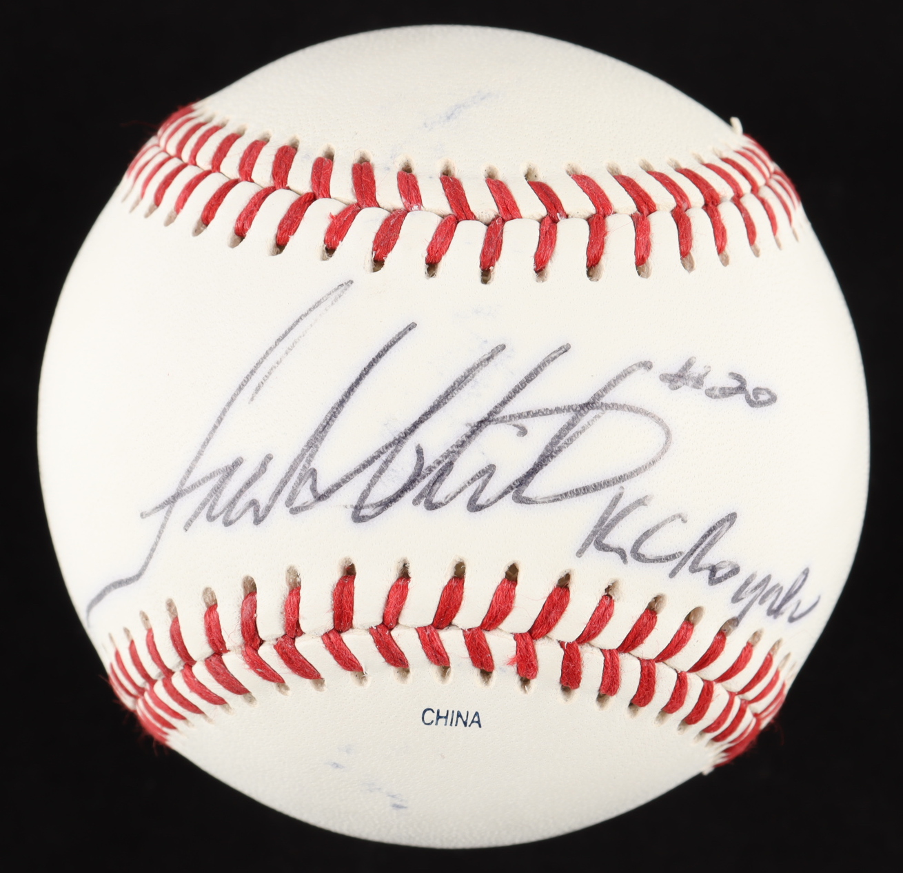 Frank White Signed Official International League Baseball Inscribed "KC Royals" (Beckett) at PristineAuction.com Frank White Signed Official International League Baseball Inscribed "KC Royals" (Beckett) at PristineAuction.com