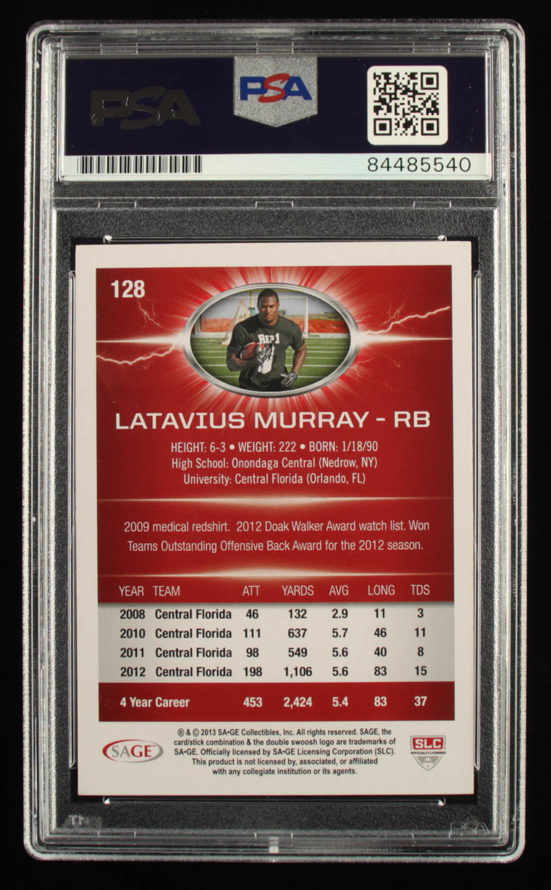 Latavius Murray Signed 2013 SAGE HIT #128 (PSA) at PristineAuction.com Latavius Murray Signed 2013 SAGE HIT #128 (PSA) at PristineAuction.com