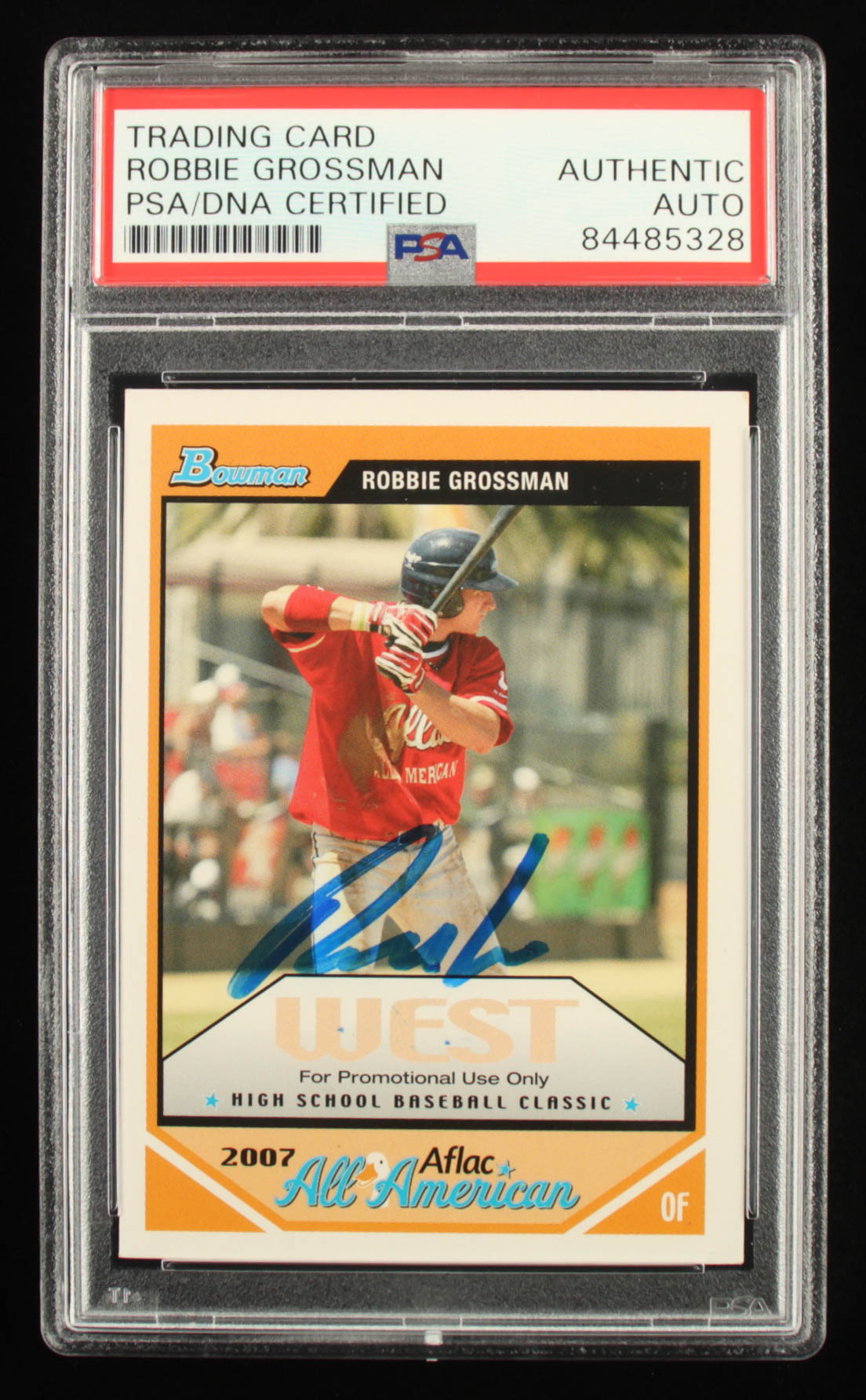 Robbie Grossman Signed 2007 Topps AFLAC Promo #RG (PSA) at PristineAuction.com Robbie Grossman Signed 2007 Topps AFLAC Promo #RG (PSA) at PristineAuction.com