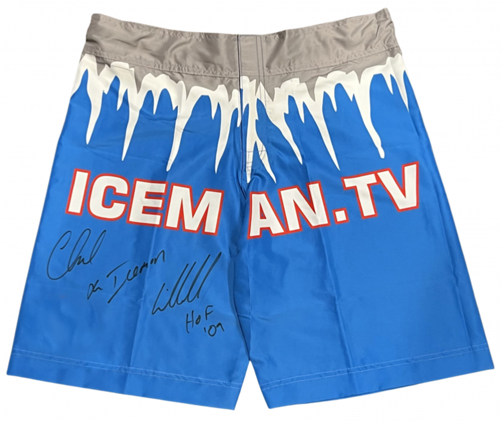 Chuck "The Iceman" Liddell Signed Iceman UFC Trunks Inscribed "HOF '09