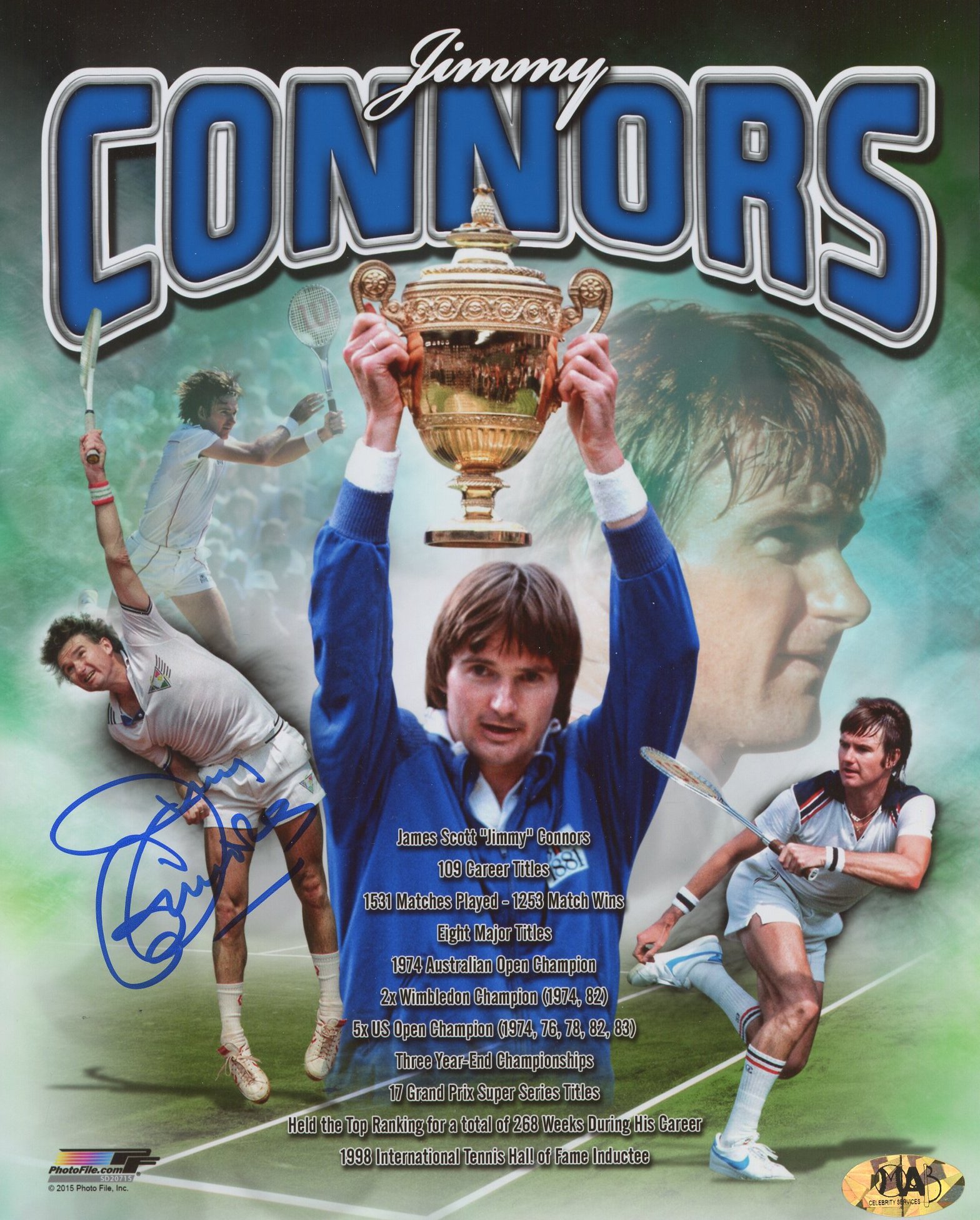 Jimmy Connors Signed 8x10 Photo (MAB) at PristineAuction.com Jimmy Connors Signed 8x10 Photo (MAB) at PristineAuction.com