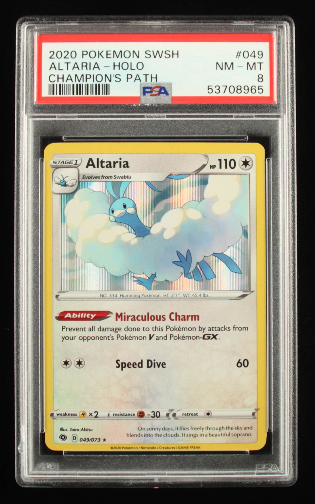 Altaria 2020 Pokemon Champions Path #49 Holo (PSA 8) at PristineAuction.com Altaria 2020 Pokemon Champions Path #49 Holo (PSA 8) at PristineAuction.com