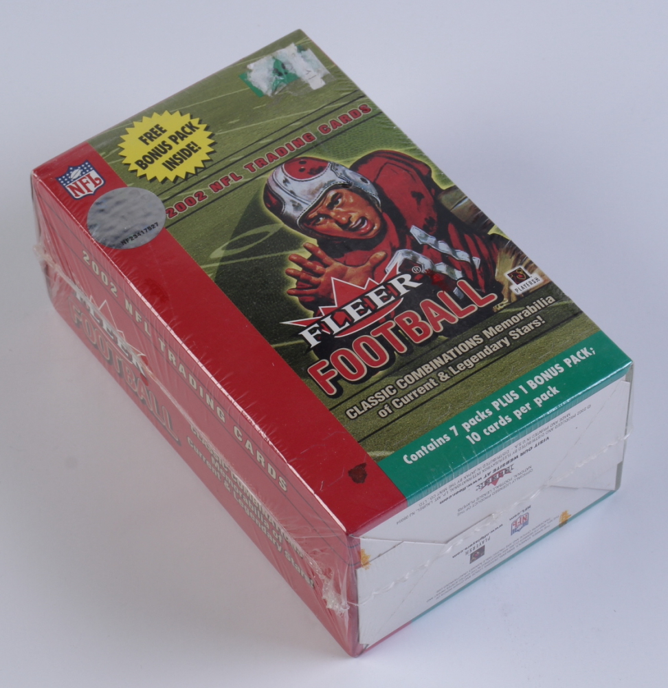2002 Fleer Football Card Blaster Box with (8) Packs Pristine Auction