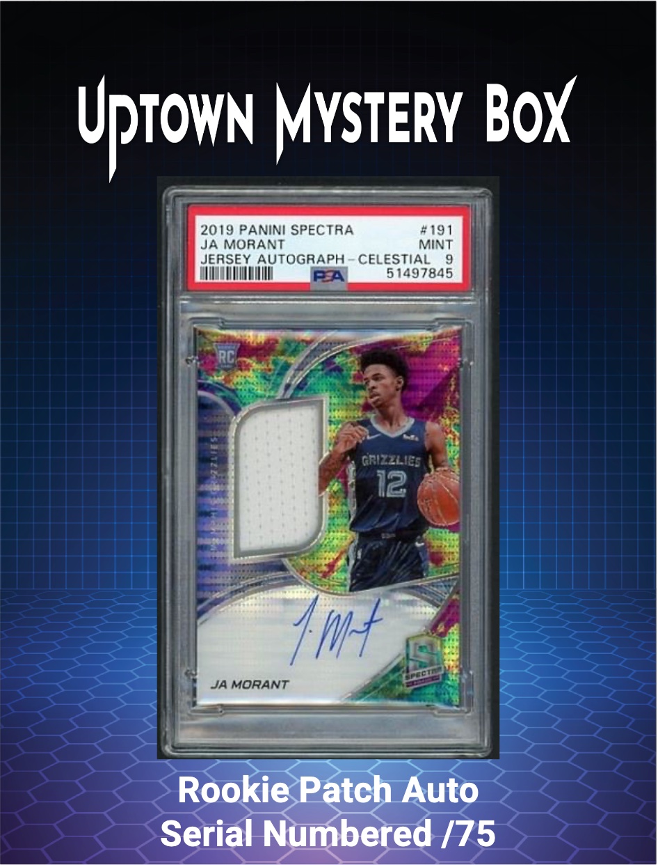 Uptown Slabs Series 1 Mystery Box - Chances of Kobe Bryant Patch Auto - Cristiano Ronaldo Patch Auto - Ja Morant Rookie Patch Auto at PristineAuction.com Uptown Slabs Series 1 Mystery Box - Chances of Kobe Bryant Patch Auto - Cristiano Ronaldo Patch Auto - Ja Morant Rookie Patch Auto at PristineAuction.com