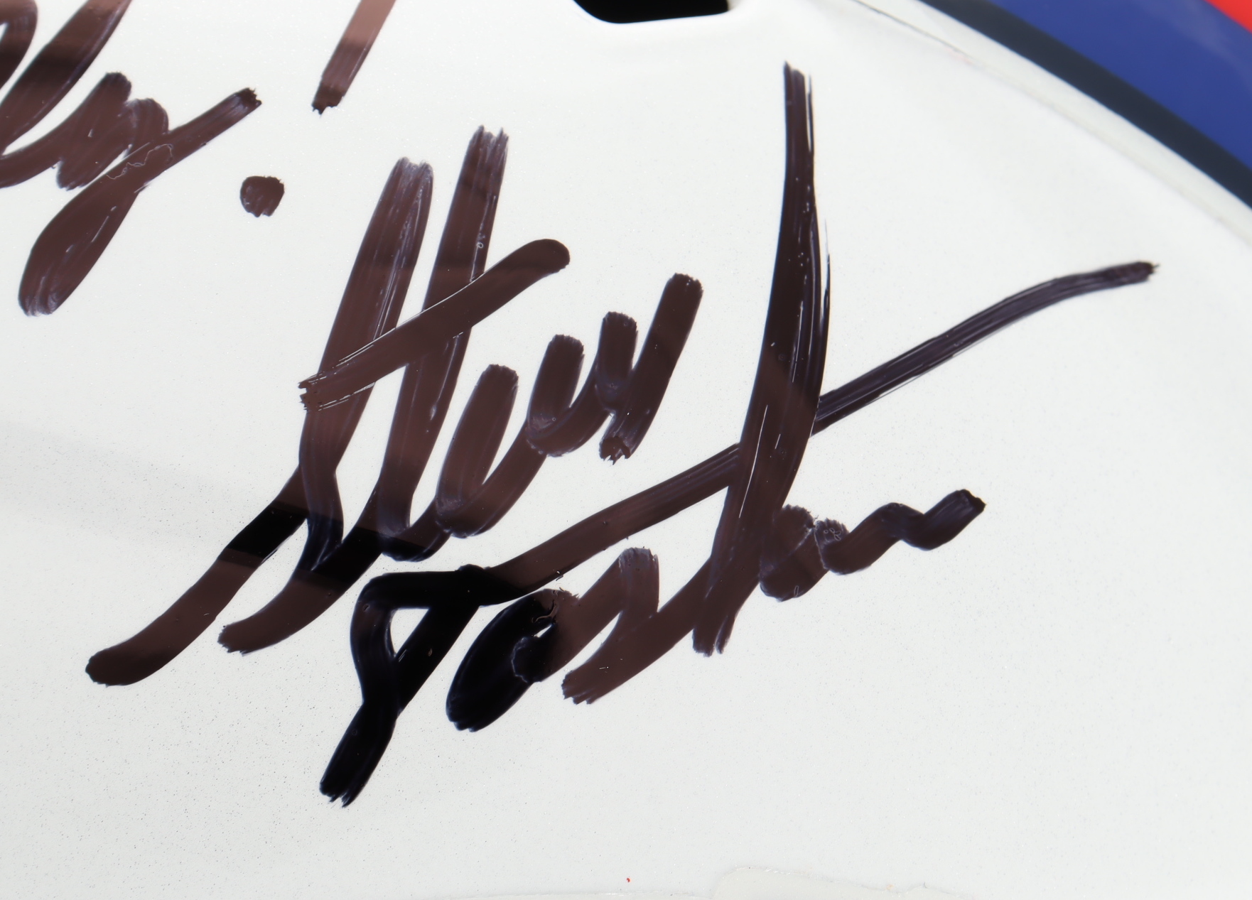 Steve Tasker Signed Bills Full-Size Speed Helmet Inscribed "Might Be Chilly" (Beckett) at PristineAuction.com Steve Tasker Signed Bills Full-Size Speed Helmet Inscribed "Might Be Chilly" (Beckett) at PristineAuction.com