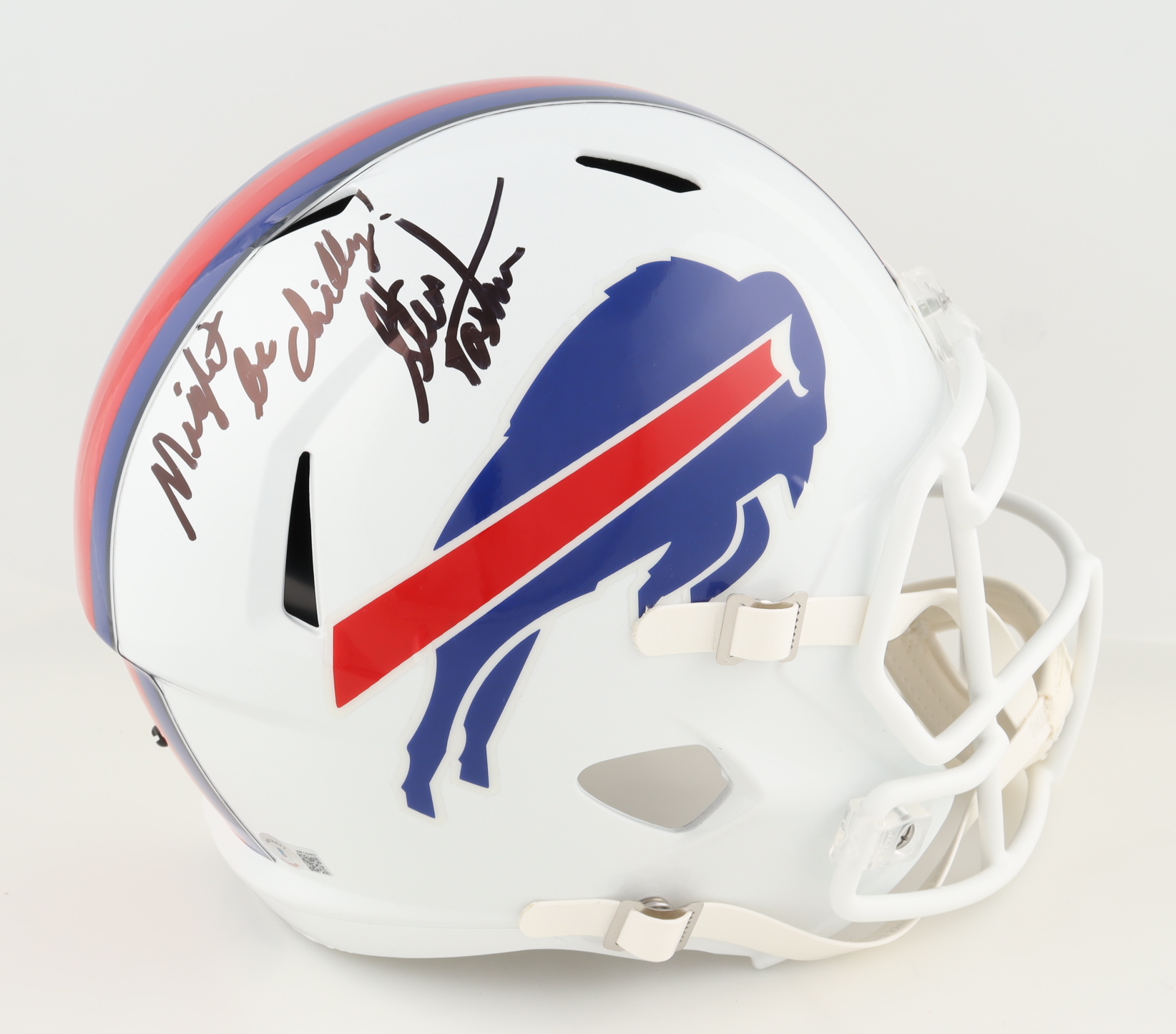 Steve Tasker Signed Bills Full-Size Speed Helmet Inscribed "Might Be Chilly" (Beckett) at PristineAuction.com Steve Tasker Signed Bills Full-Size Speed Helmet Inscribed "Might Be Chilly" (Beckett) at PristineAuction.com