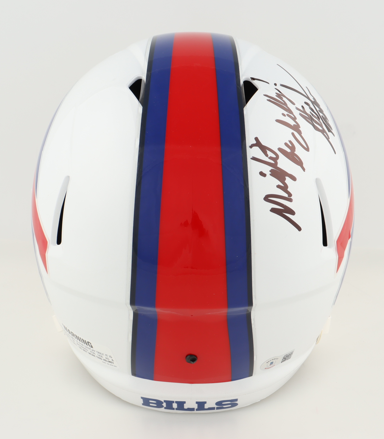 Steve Tasker Signed Bills Full-Size Speed Helmet Inscribed "Might Be Chilly" (Beckett) at PristineAuction.com Steve Tasker Signed Bills Full-Size Speed Helmet Inscribed "Might Be Chilly" (Beckett) at PristineAuction.com