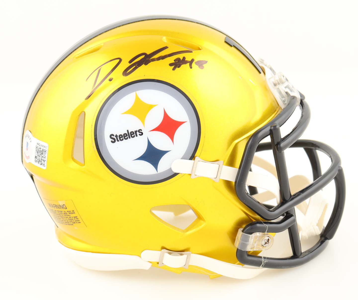 Diontae Johnson Signed Steelers Flash Alternate Speed Mini Helmet (Beckett) at PristineAuction.com Diontae Johnson Signed Steelers Flash Alternate Speed Mini Helmet (Beckett) at PristineAuction.com