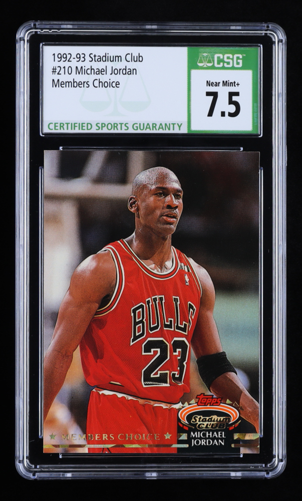 Michael Jordan 1992-93 Stadium Club Members Only Parallel #210 MC (CSG 7.5) at PristineAuction.com Michael Jordan 1992-93 Stadium Club Members Only Parallel #210 MC (CSG 7.5) at PristineAuction.com