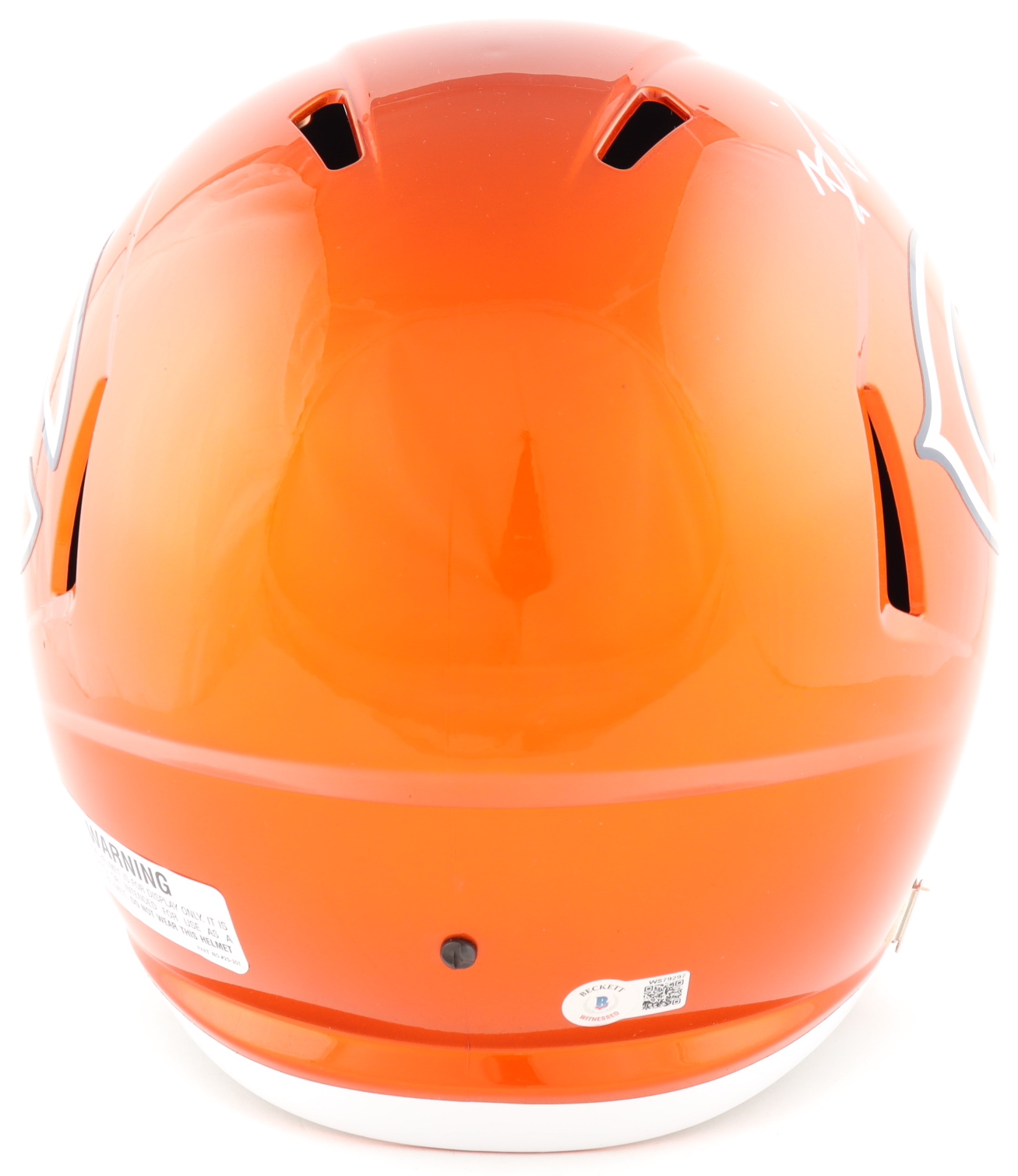 Brian Urlacher Signed Bears Full-Size Flash Alternate Speed Helmet Inscribed "HOF 18" (Beckett) at PristineAuction.com Brian Urlacher Signed Bears Full-Size Flash Alternate Speed Helmet Inscribed "HOF 18" (Beckett) at PristineAuction.com