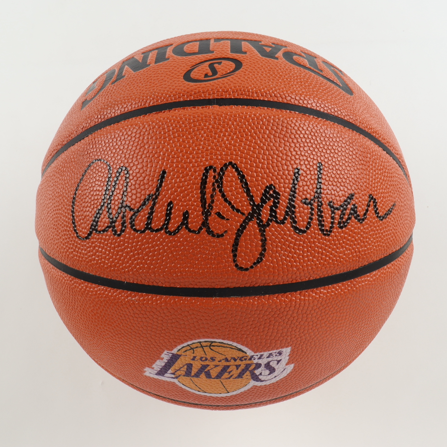 Kareem Abdul-Jabbar Signed Lakers Logo NBA Game Ball Series Basketball (Schwartz) at PristineAuction.com Kareem Abdul-Jabbar Signed Lakers Logo NBA Game Ball Series Basketball (Schwartz) at PristineAuction.com
