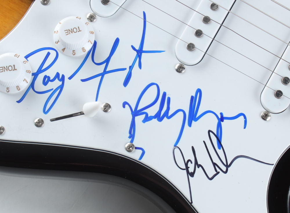 Robby Krieger, Ray Manzarek & John Densmore Signed 38" Electric Guitar (JSA) Pristine Auction