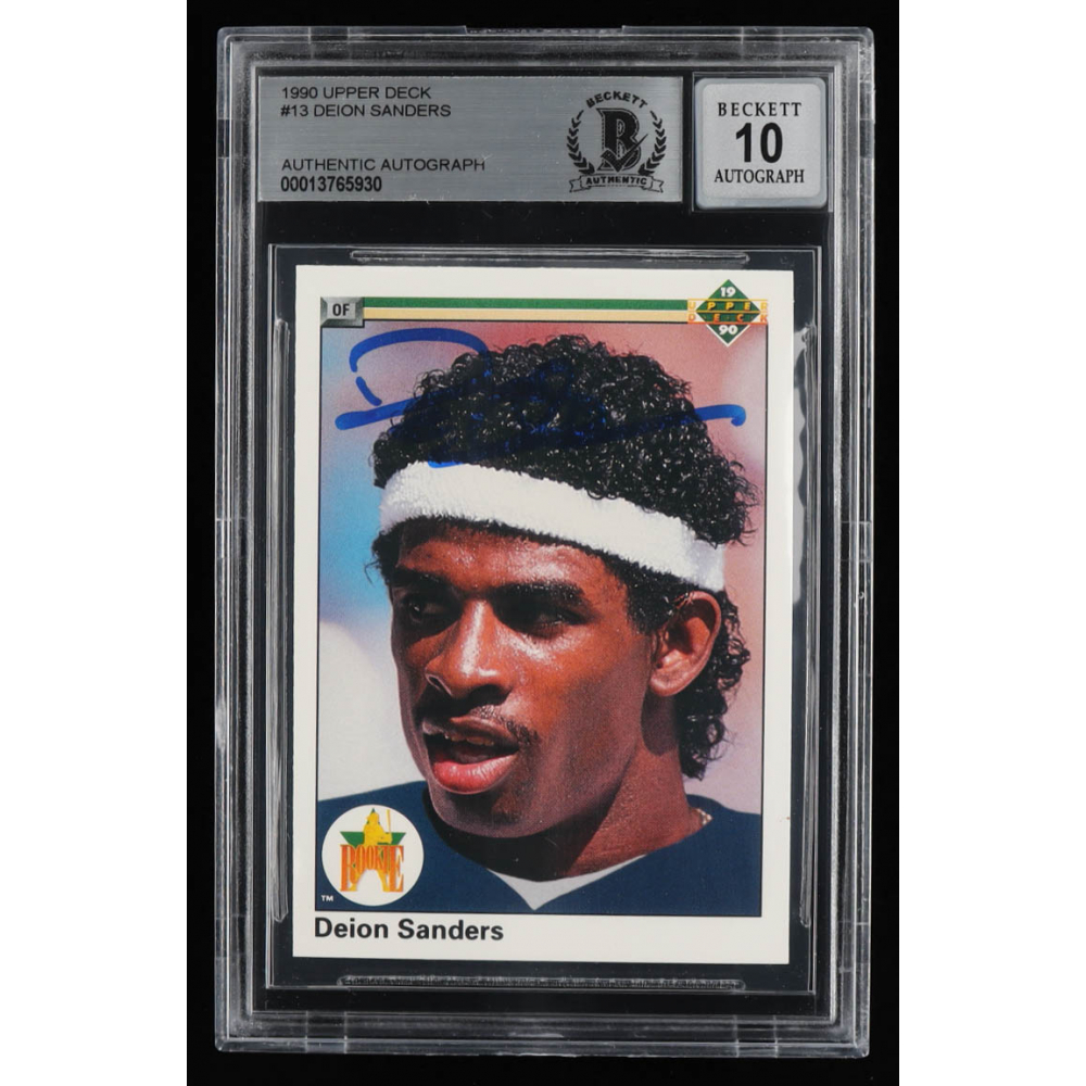 Deion Sanders Signed 1990 Upper Deck 13 (BGS) Pristine Auction