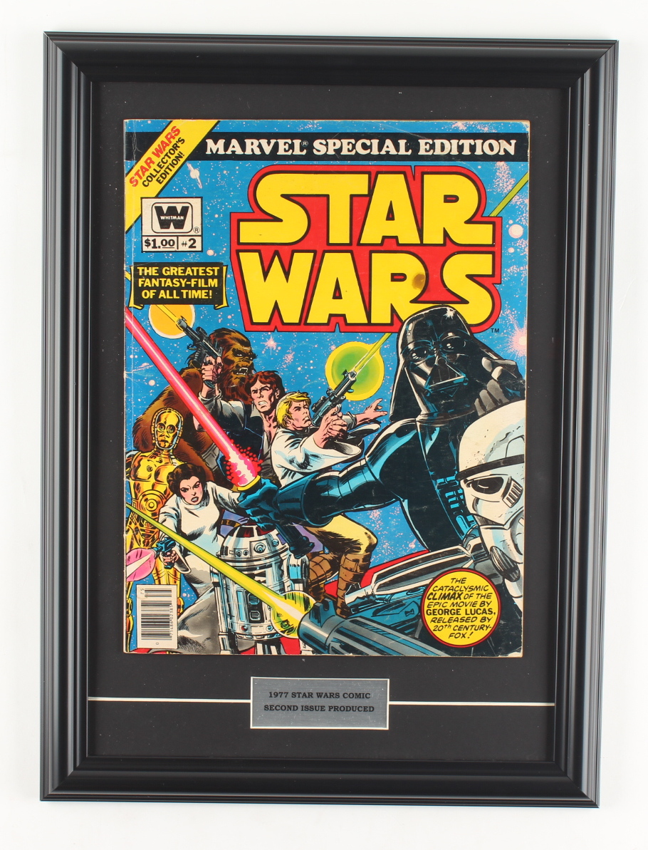 1977 "Star Wars" Issue #1 Marvel Comic Book 14x19 Custom Framed Display at PristineAuction.com 1977 "Star Wars" Issue #1 Marvel Comic Book 14x19 Custom Framed Display at PristineAuction.com