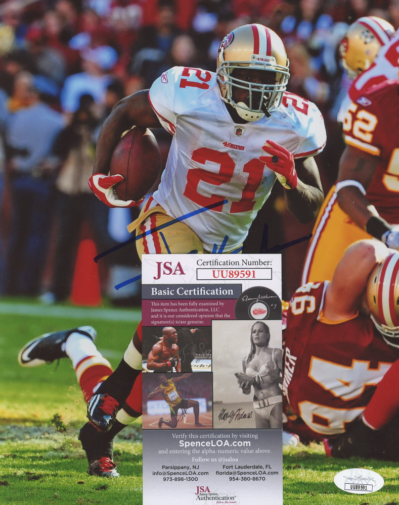 Photo Signée Frank Gore 8x10 - Miami Hurricanes & 49ers, Authentifiée PSC, Hall Of Fame