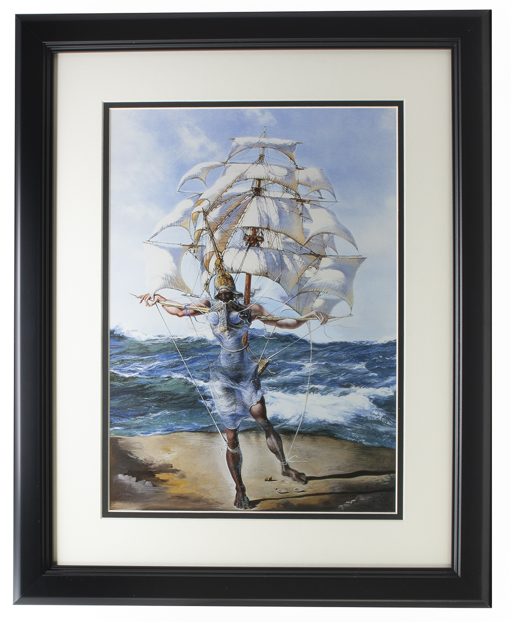 Salvador Dali "The Ship" 18x20 Custom Framed Print Display at PristineAuction.com Salvador Dali "The Ship" 18x20 Custom Framed Print Display at PristineAuction.com