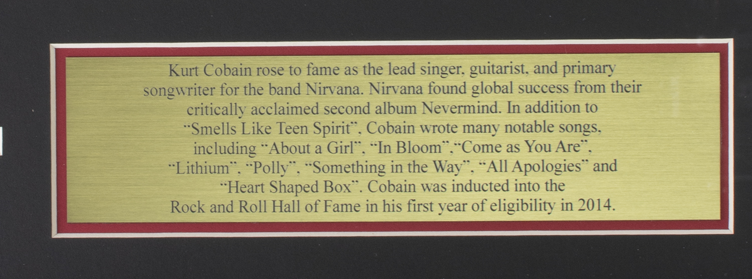 Kurt Cobain Nirvana 16x20 Custom Framed Photo Display | Pristine Auction