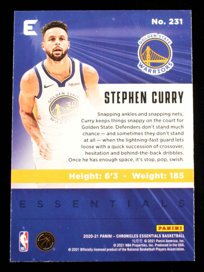 Stephen Curry 2020-21 Panini Chronicles Teal #231 / Essentials at PristineAuction.com Stephen Curry 2020-21 Panini Chronicles Teal #231 / Essentials at PristineAuction.com