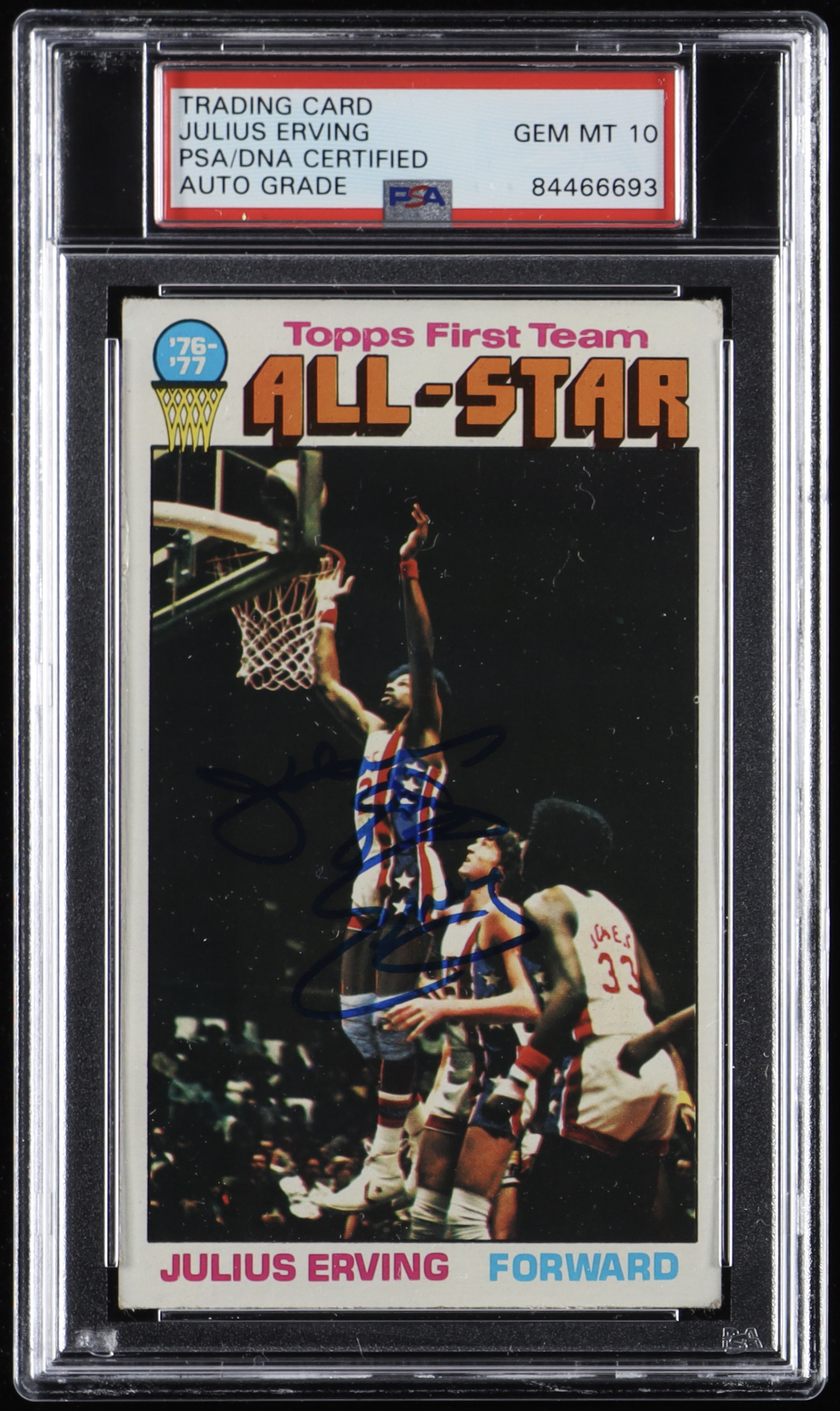 Julius Erving Signed 1976-77 Topps #127 AS (PSA) | Pristine Auction