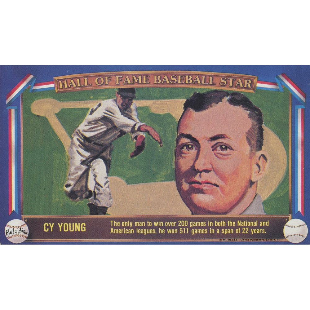 Carte De Baseball Vintage Cy Young - Format 6.75" X 3.75" - Année 1989 - Carte D'anniversaire