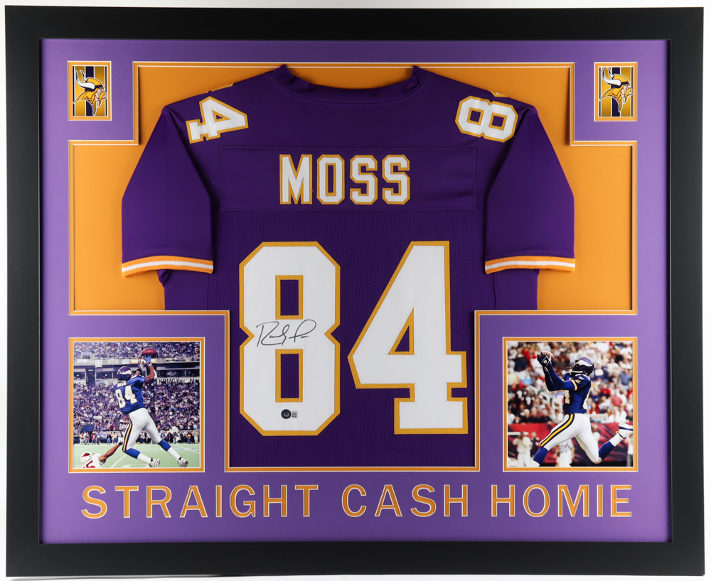 Randy Moss Signed 35x43 Custom Framed Jersey Display (Beckett) at PristineAuction.com Randy Moss Signed 35x43 Custom Framed Jersey Display (Beckett) at PristineAuction.com