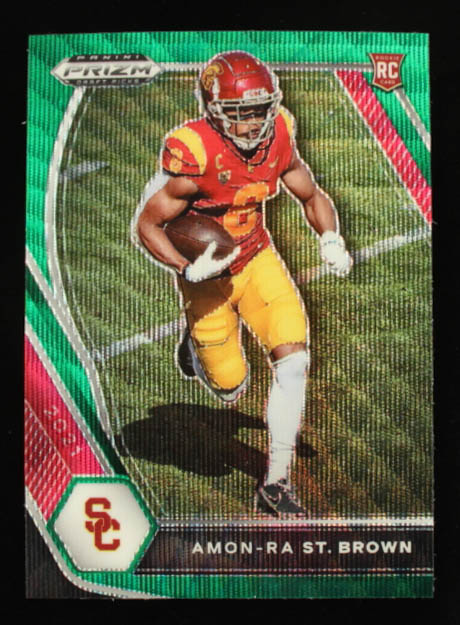 Amon-Ra St. Brown 2021 Panini Prizm Draft Picks Prizms Green Wave #133 at PristineAuction.com Amon-Ra St. Brown 2021 Panini Prizm Draft Picks Prizms Green Wave #133 at PristineAuction.com