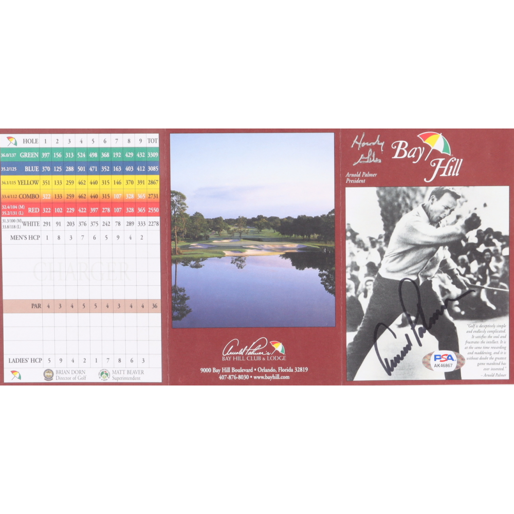 Arnold Palmer Signed 6x12 Bay Hill Scorecard Inscribed "Howdy" (PSA