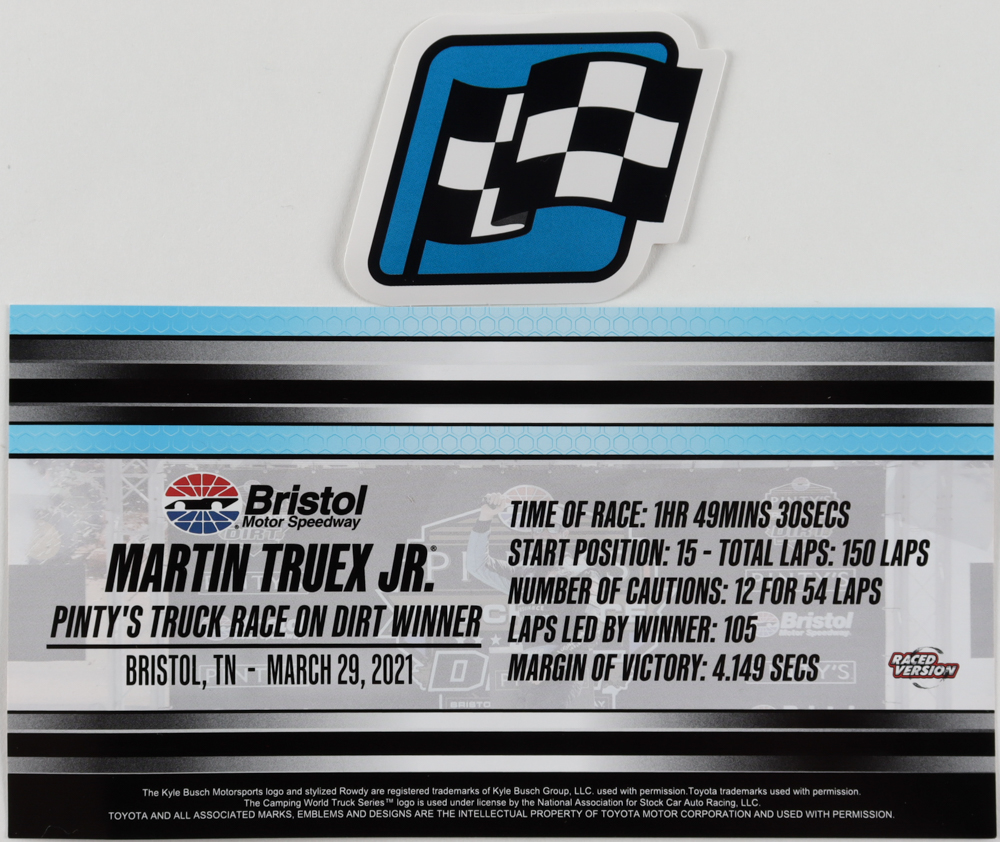 Martin Truex Jr. Signed 2021 NASCAR #51 Auto-Owners Insurance Bristol Win Tundra - 1:24 Premium Action Diecast Car (PA) at PristineAuction.com Martin Truex Jr. Signed 2021 NASCAR #51 Auto-Owners Insurance Bristol Win Tundra - 1:24 Premium Action Diecast Car (PA) at PristineAuction.com