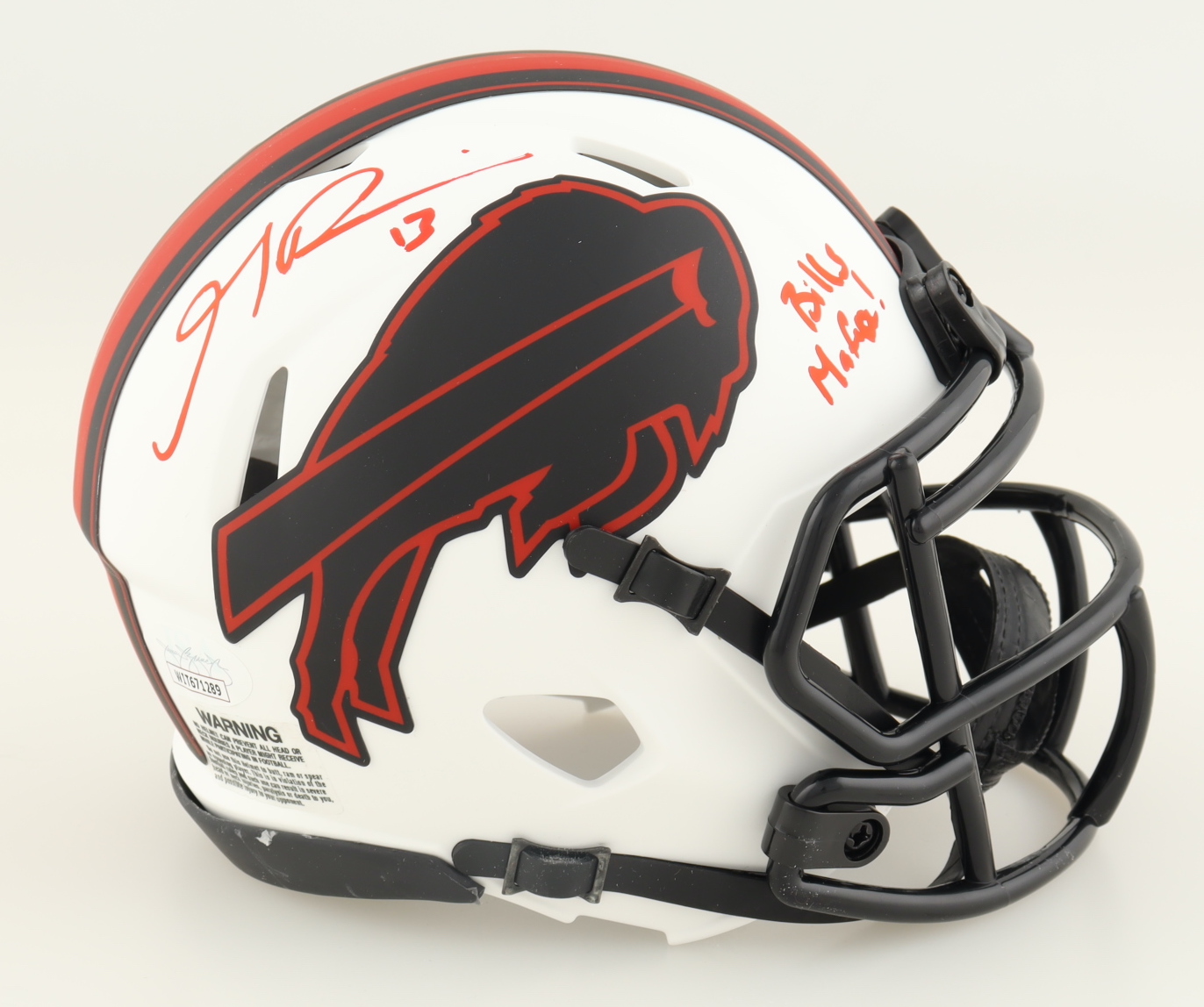 Gabriel Davis Signed Bills Lunar Eclipse Alternate Speed Mini Helmet Inscribed "Bills Mafia!" (JSA) at PristineAuction.com Gabriel Davis Signed Bills Lunar Eclipse Alternate Speed Mini Helmet Inscribed "Bills Mafia!" (JSA) at PristineAuction.com
