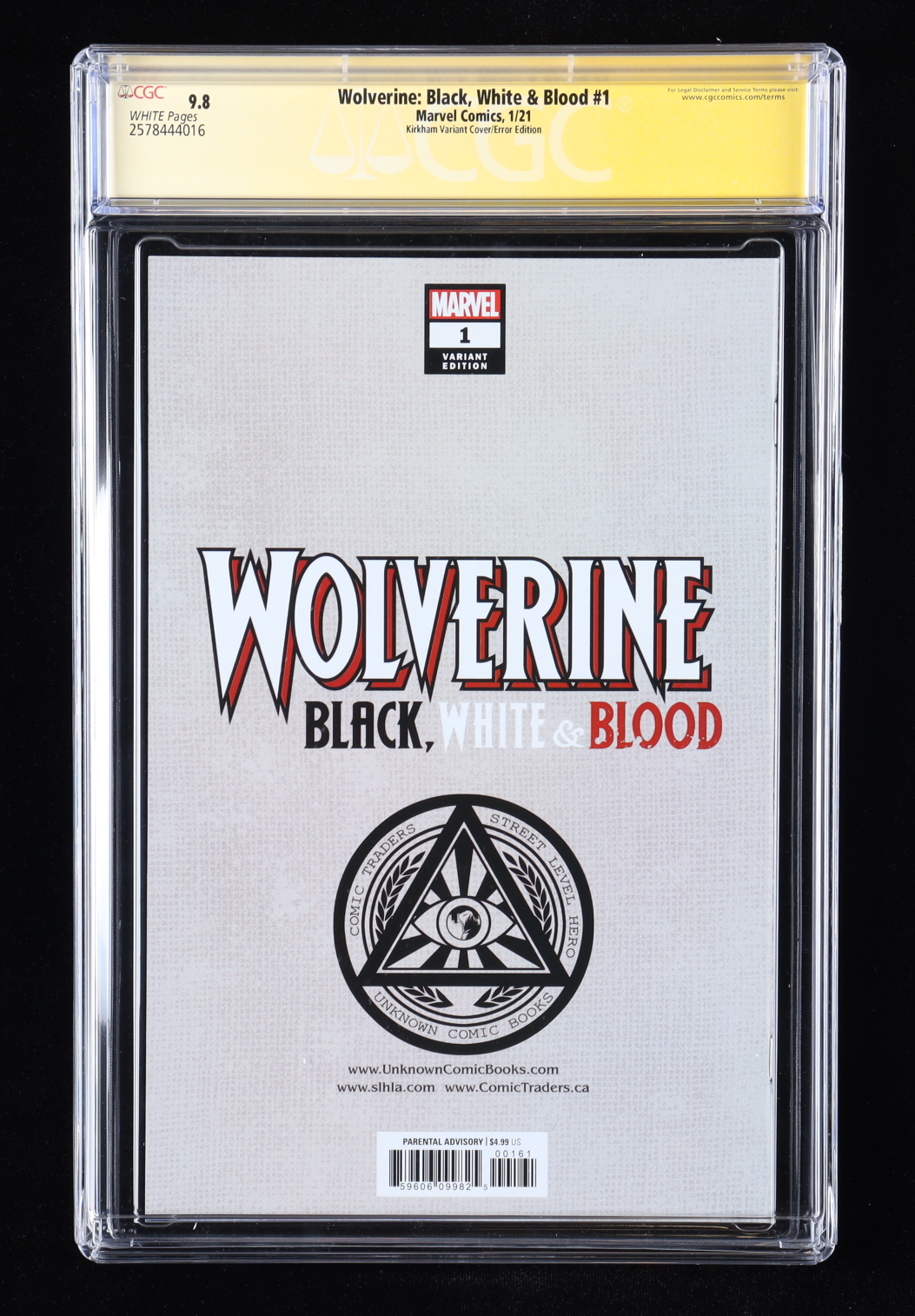 Tyler Kirkham Signed 2021 "Wolverine: Black, White & Blood" #1 Marvel Comic Book (CGC 9.8) at PristineAuction.com Tyler Kirkham Signed 2021 "Wolverine: Black, White & Blood" #1 Marvel Comic Book (CGC 9.8) at PristineAuction.com