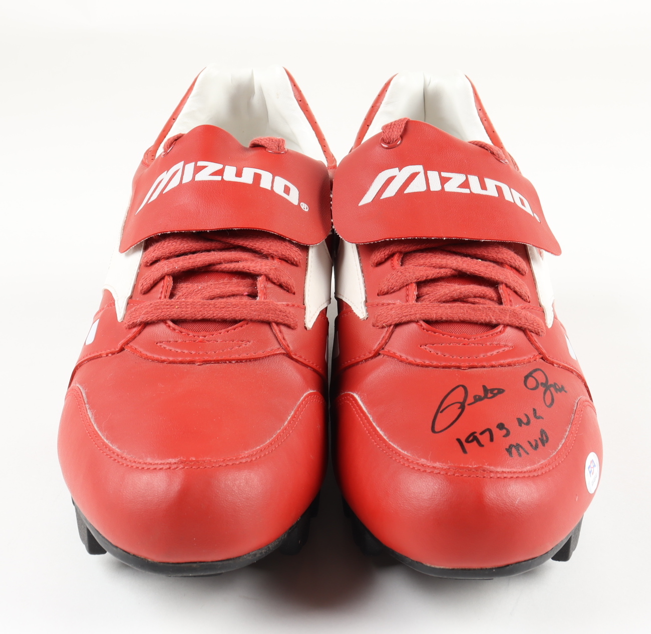 Pete Rose Signed Vintage Pair of Mizuno Baseball Shoes Inscribed "1973 NL MVP" (PSA) at PristineAuction.com Pete Rose Signed Vintage Pair of Mizuno Baseball Shoes Inscribed "1973 NL MVP" (PSA) at PristineAuction.com