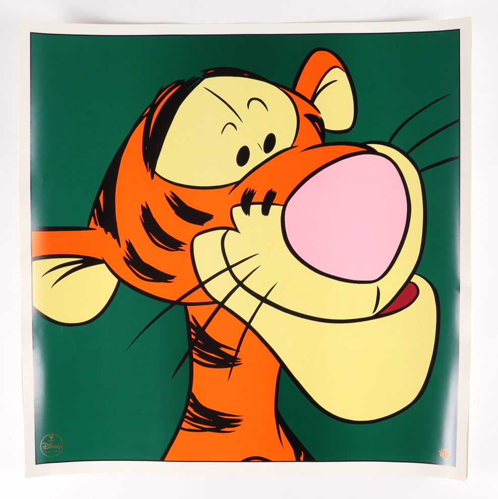 Set of (3) 1997 Disney Character LE 23x23 Lithographs with Winnie the Pooh, Tigger & The Genie with Disney Seals at PristineAuction.com Set of (3) 1997 Disney Character LE 23x23 Lithographs with Winnie the Pooh, Tigger & The Genie with Disney Seals at PristineAuction.com