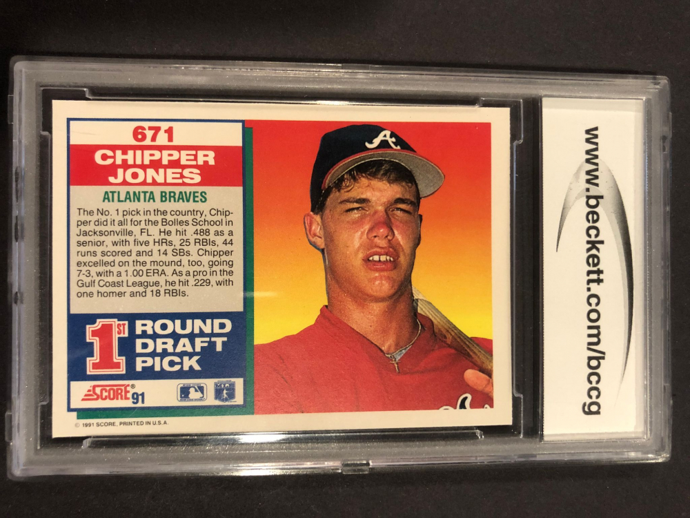 Chipper Jones 1991 Score #671 RC (BCCG 10) | Pristine Auction
