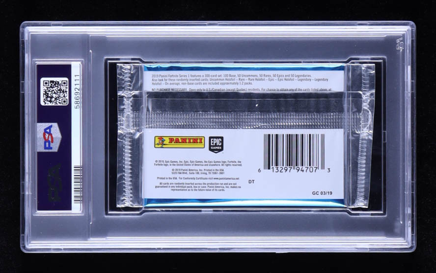 2019 Panini Fortnite Series 1 Trading Card Foil Pack with (3) Cards (PSA 9) at PristineAuction.com 2019 Panini Fortnite Series 1 Trading Card Foil Pack with (3) Cards (PSA 9) at PristineAuction.com