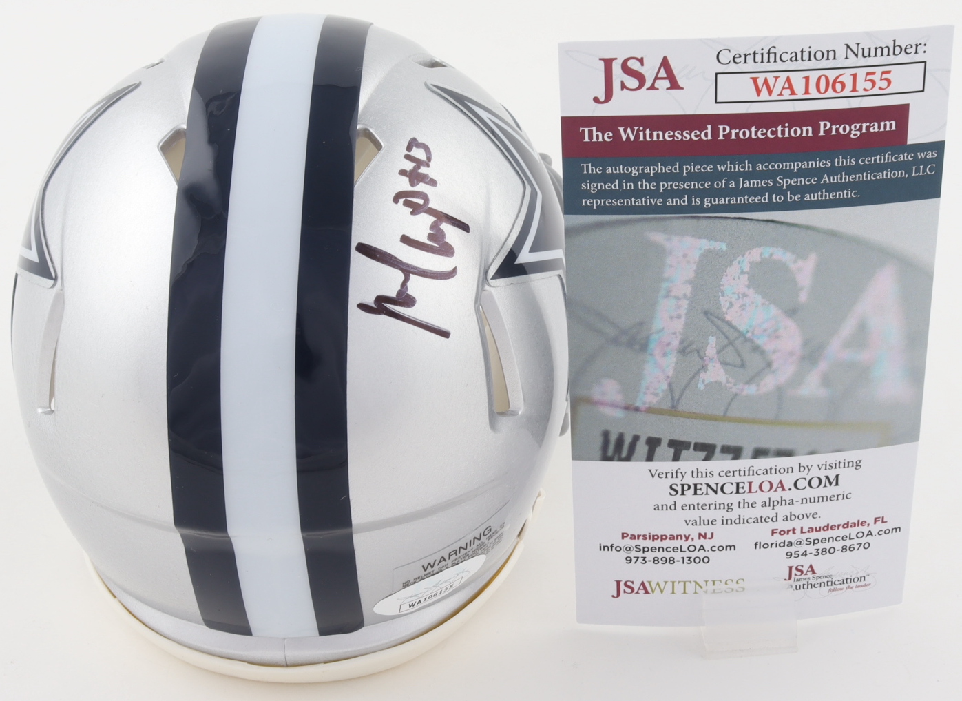 Michael Gallup Signed Cowboys Speed Mini Helmet (JSA) at PristineAuction.com Michael Gallup Signed Cowboys Speed Mini Helmet (JSA) at PristineAuction.com