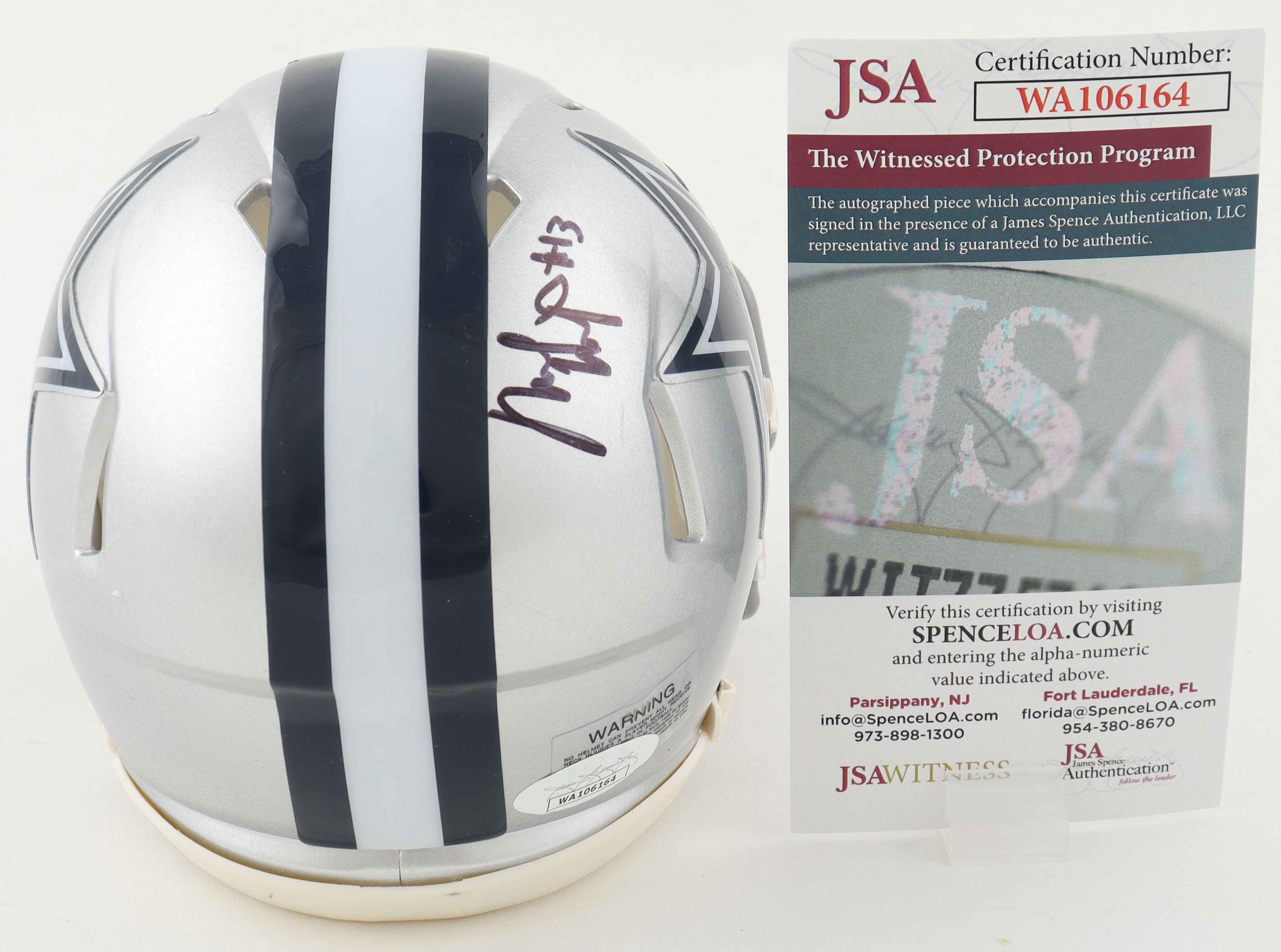 Michael Gallup Signed Cowboys Speed Mini Helmet (JSA) at PristineAuction.com Michael Gallup Signed Cowboys Speed Mini Helmet (JSA) at PristineAuction.com