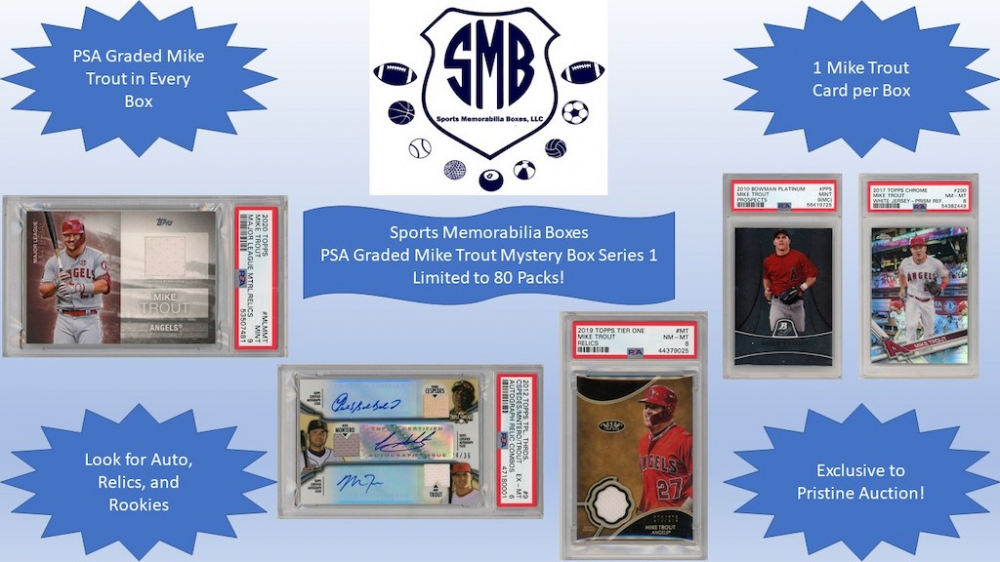 Sports Memorabilia Boxes Mike Trout PSA Graded Card Mystery Box Series 