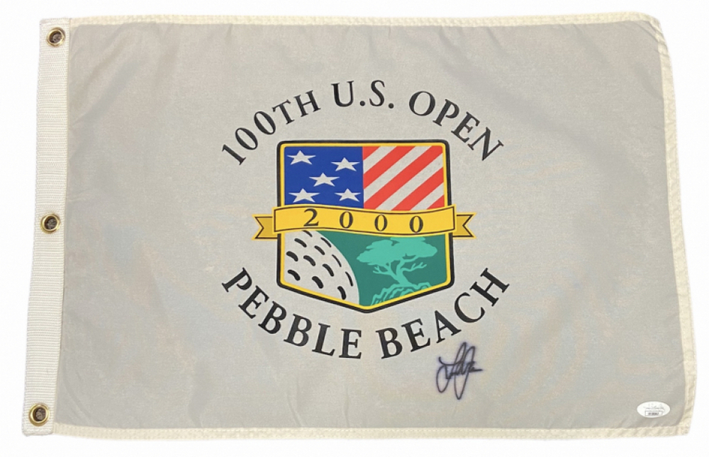 Lee Janzen Signed 2000 100th US Open Pin Flag (JSA) Pristine Auction